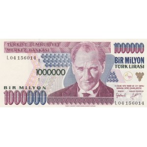 Turkey, 1.000.000 Lira, 1996, UNC, p209b, 7/2. Emission, L04 FIRST PREFIX