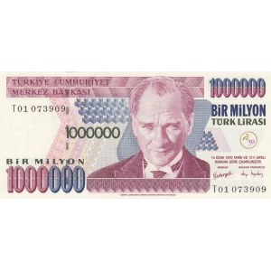 Turkey, 1.000.000 Lira, 2002, UNC, p209c, 7/3. Emission, T01 first prefix.