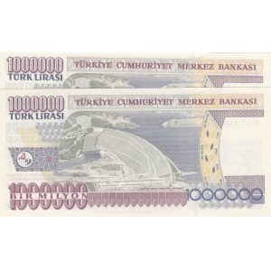 Turkey, 1.000.000 Lira, 2002, UNC, p209c, 7/3. Emission, U37 Last Prefix, (Total 2 banknotes)