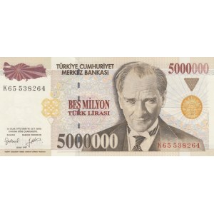 Turkey, 5.000.000 Lira, 1997, UNC, p210b, 7/1. Emission