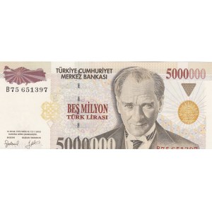 Turkey, 5.000.000 Lira, 1997, UNC, p210a, 7/1