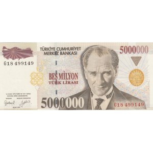Turkey, 5.000.000 Lira, 1997, UNC, p210b, 7/1