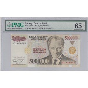 Turkey, 5.000.000 Lira, 1997, UNC, p210, 7/1. Emission, A01