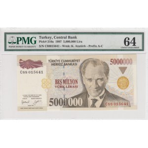 Turkey, 5.000.000 Lira, 1997, UNC p210a, 7/1. Emission