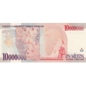 Turkey, 10.000.000 Lira, 1999, UNC, p214, 7/1. Emission, F74 First Prefix