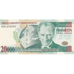 Turkey, 20.000.000 Lira, 2001, UNC, p215, 7/1. Emission