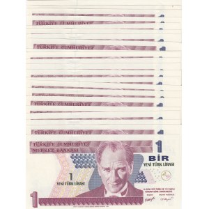 Turkey, 1 New Turkish Lira, 2005, UNC, p216, 8/1. Emission, (Total 22 banknotes)