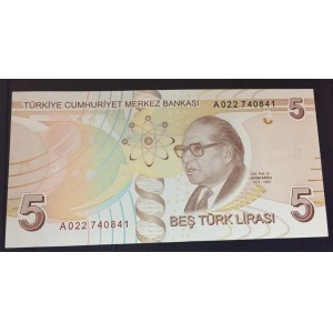 Turkey, 5 New Turkish Lira, 2009, UNC, p222a, 8/1. Emission