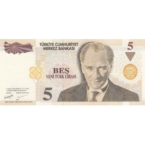 Turkey, 5 New Turkish Lira, 2005, UNC, p217, 8/1. Emission, B90