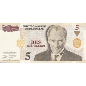 Turkey, 5 New Turkish Lira, 2005, UNC, p217, 8/1. Emission, RADAR