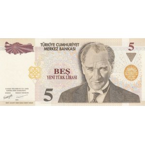 Turkey, 5 New Turkish Lira, 2005, UNC, p217, 8/1. Emission, A01RADAR