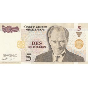 Turkey, 5 New Turkish Lira, 2005, UNC, p217, 8/1. Emission, RADAR