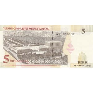 Turkey, 5 New Turkish Lira, 2005, UNC, p217, 8/1. Emission, D01