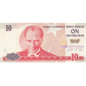 Turkey, 10 New Turkish Lira, 2005, UNC, p218, 8/1. Emission