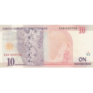 Turkey, 10 New Turkish Lira, 2005, UNC, p218, 8/1. Emission