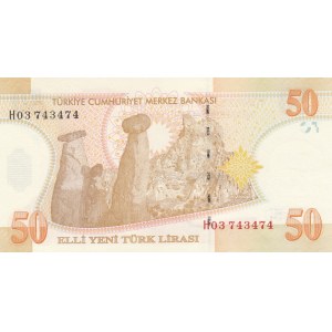 Turkey, 50 New Turkish Lira, 2005, UNC, p220, 8/1. Emission