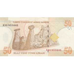 Turkey, 50 New Turkish Lira, 2005, XF, p218, 8/1. Emission, A90