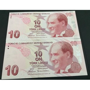 Turkey, 10 Lira, 2009, UNC, p223a, 9/1. Emission, (Total 2 banknotes)