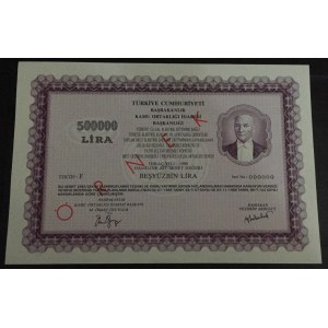 Turkey, Share Stock, 100.000 Lira, 1990, UNC, SPECIMEN