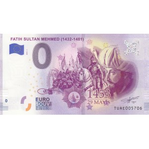 Türkiye, 0 Euro, 2019, UNC, FANTASY BANKNOTE, Fatih Sultan Mehmed