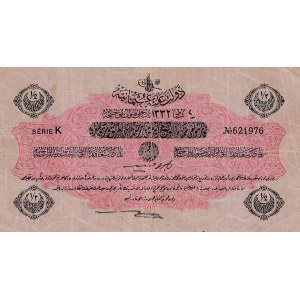 Turkey, Ottoman Empire, 20 Kurush, 1917, XF, p97, Cavid / Hüseyin Cahid