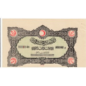 Turkey, Ottoman Empire, Hilali Ahmer Cemiyeti aid receipt, 5 Kurush, UNC (-)
