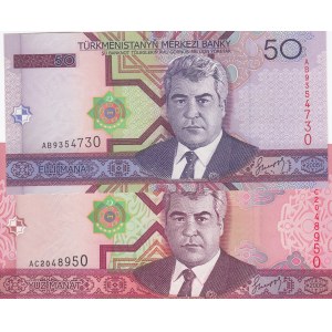 Turkmenistan, 50 Manat and 100 Manat, 2005, UNC, p17/p18, (Total 2 banknotes)