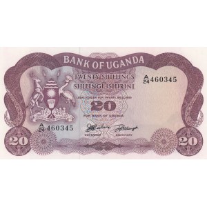 Uganda, 20 Shillings, 1966, UNC, p3a