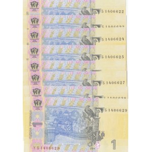Ukraine, 1 Hryvnia, 2014, UNC, p116Ac, (Total 15 Pieces Banknotes)