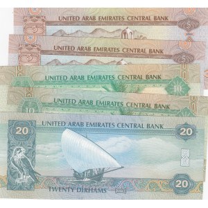 United Arab Emirates, 5 Pieces UNC Banknotes