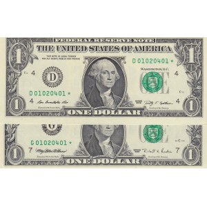 United States of America, 1 Dollar (2), 1995/2009, UNC, p496/4p530, TWIN BANKNOTES, (Total 2 banknotes)