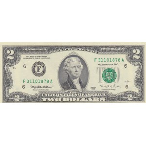 Unıted States Of America, 2 Dollars, 1995, UNC, p497