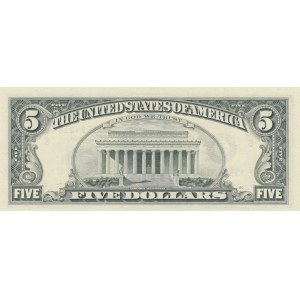 Unıted States Of America, 5 Dollars, 1995, UNC, p498