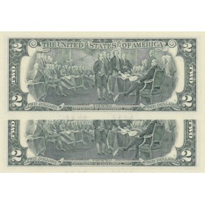 Unıted States of America, 2 Dollars (2), 2003, UNC, p516, (Total 2 consecutive banknotes)