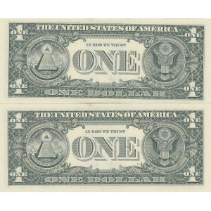 Unıted States of America, 2 Dollars (2), 2003, UNC, p516, (Total 2 consecutive banknotes)