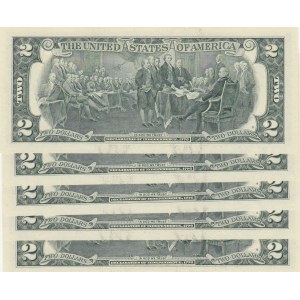 United States of America, 2 Dollars, 2003, UNC, p516a, (Total 5 Consecutive Banknotes)