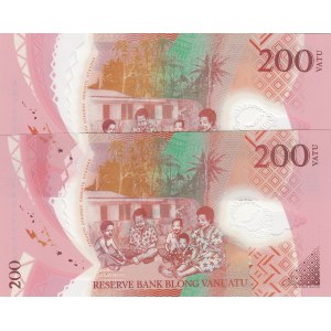 Vanuatu, 200 Vatu, 2014, UNC, p12, (Total 2 Banknotes)
