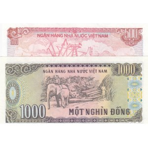 Vietnam, 500 Dong and 1000 Dong, 1988, UNC, p101a/ p102a, (Total 2 Banknotes)