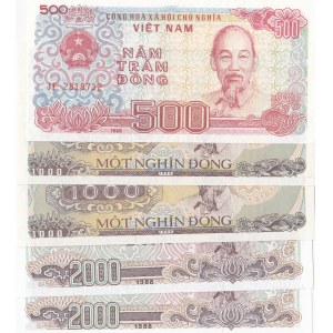 Vietnam, 5 Pieces UNC Banknotes