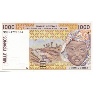 West African States, Ivory Coast, 1000 Francs, 1999, UNC, p111Ai