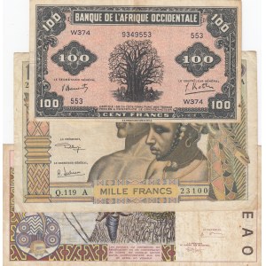 West African States, 3 Pieces Mixing Condition Banknotes