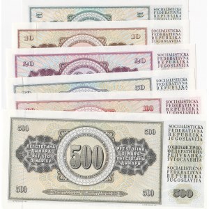 Yugoslavia, 5 Dinara, 10 Dinara, 20 Dinara, 50 Dinara and 100 Dinara, 1968/1981, UNC, (Total 6 banknotes)