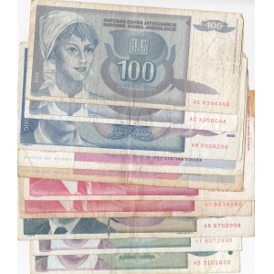 Yugoslavia, total 11  banknotes in different conditions