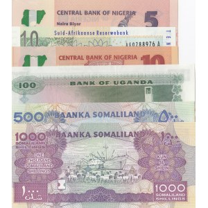 Mix Lot, 6 Pieces UNC Banknotes