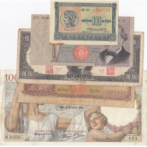 Mix Lot, 5 Pieces Mixing Condition Banknotes