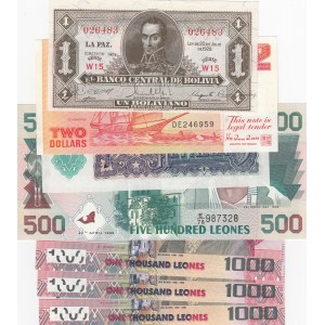 Mix Lot, 7 Pieces UNC Banknotes