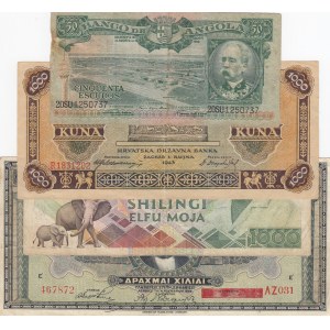 Mixing Lot, 4 Pieces Mixing Condition Banknotes