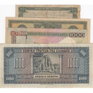 Mixing Lot, 4 Pieces Mixing Condition Banknotes