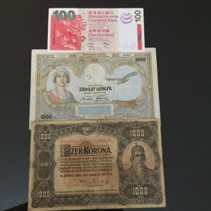 Mixing Lot, 3 Pieces Mixing Condition Banknotes