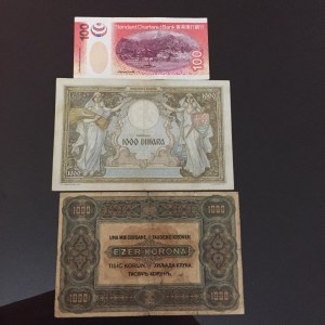 Mixing Lot, 3 Pieces Mixing Condition Banknotes